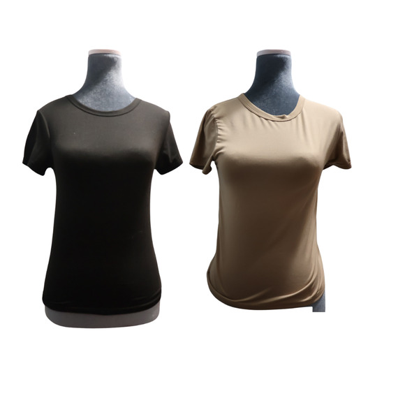 Olivia Rae T-Shirt Lot of 3 Nude, White & Black Cropped Fitted Normcore Minima - Picture 1 of 4